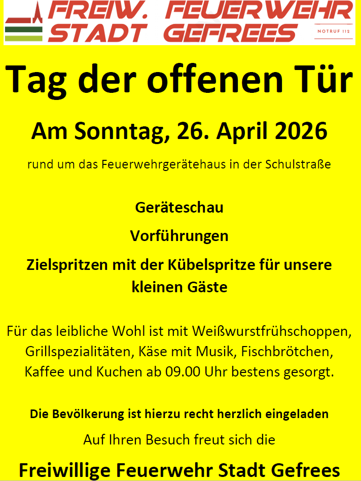 Tag der offenen Tür bei der Freiwilligen Feuerwehr Stadt Gefrees